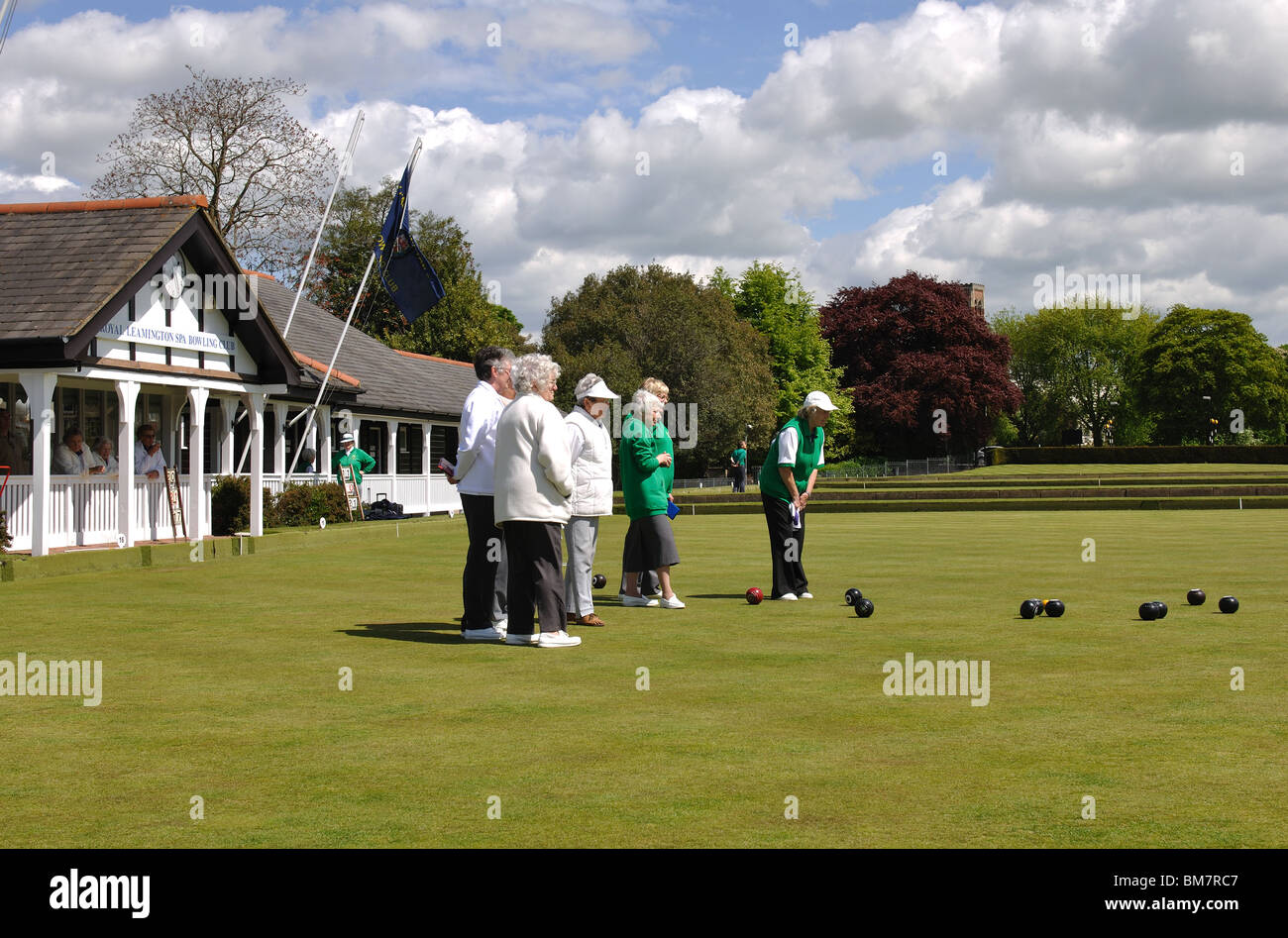 Women`s bowls at Victoria Park, Leamington Spa, Warwickshire, England
